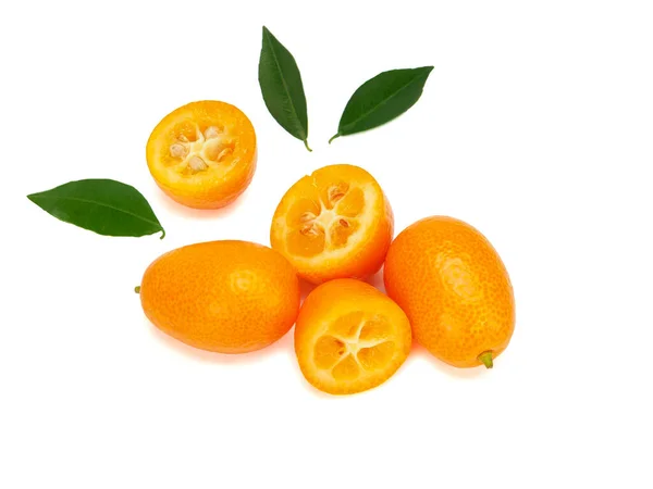 Fruits Kumquat Mûrs Isolés Sur Fond Blanc — Photo