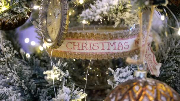 Vánoční strom dekorace — Stock video