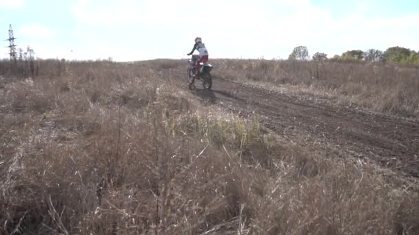 Kijów Ukraina Paź 2016 Szybkiej Jazdy Tor Motocross Zwolnionym Tempie — Wideo stockowe