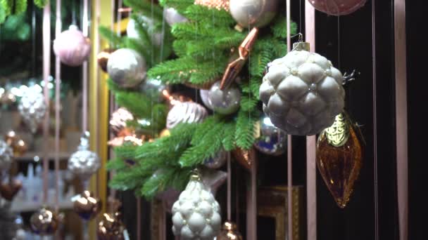 Kerstmis decoratie close-up — Stockvideo