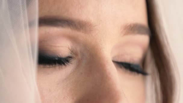 Bride 's Eye Close Up — стоковое видео