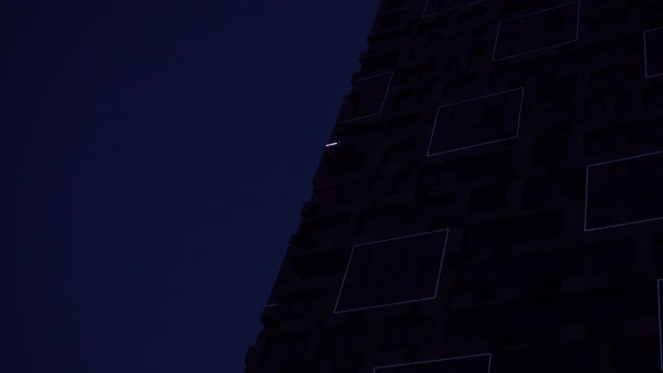 Progettazione illuminotecnica sull'edificio di notte — Video Stock