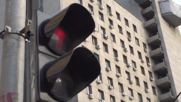 İki renk ile trafik ışık — Stok video