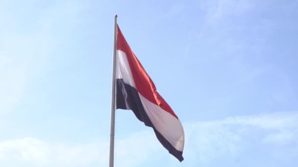 Bandera egipcia ondeando en el viento — Vídeo de stock