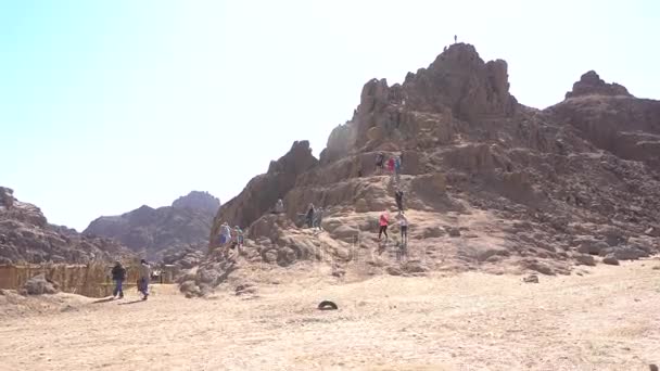 砂漠の観光スポットを探索する観光客 — ストック動画