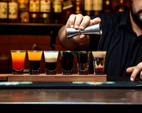 Various selection of cocktail shots — Stock Photo, Image