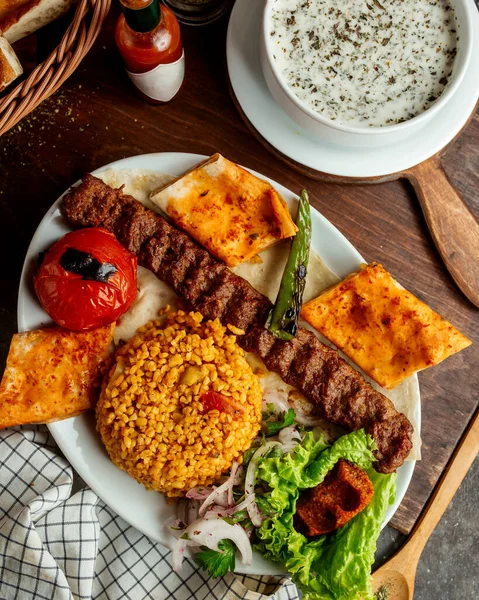 Turque Lule Kebab Adana Nourriture Latérale — Photo