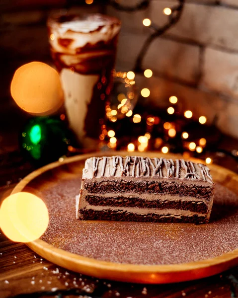 Chocolade cake on the table — Stock Photo, Image