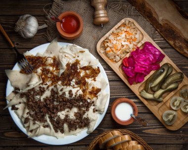 Geleneksel Azerbaijani Khangal üst görünümü