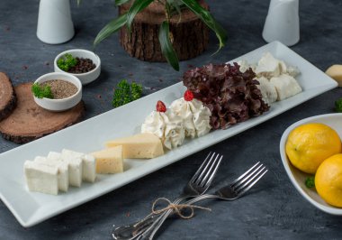 cheese plate on the table _