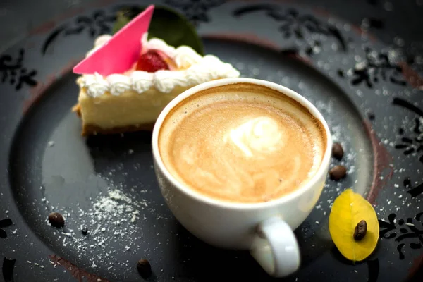 Une Tasse Cappuccino Dessert — Photo