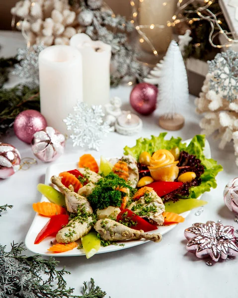 Boiled Chicken Vegetables — Stock Photo, Image