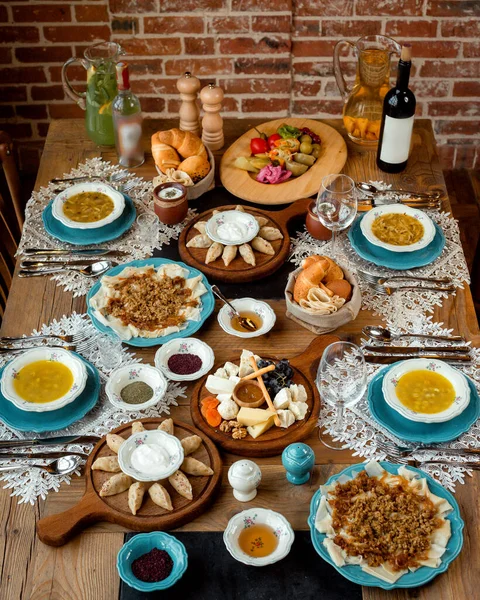 Traditionell Azerbajdzjansk Kök Ovanifrån — Stockfoto
