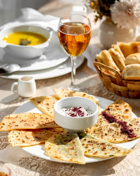 Kutab Mit Fleisch Gemüse Und Kürbis — Stockfoto