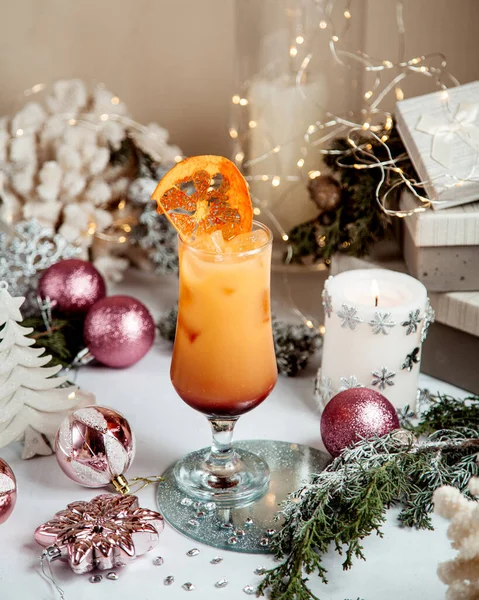Orange Juice Ice Dried Orange Top — Stock Photo, Image