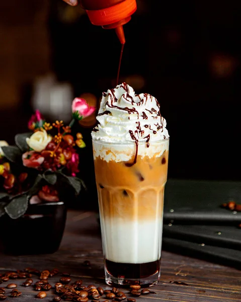 Coffee Drink Lots Whipped Cream — 스톡 사진