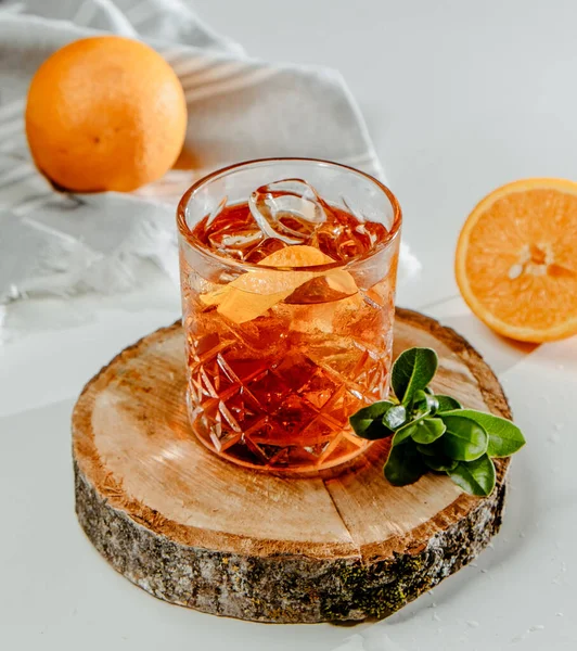 Brandy Avec Glace Tranche Orange — Photo