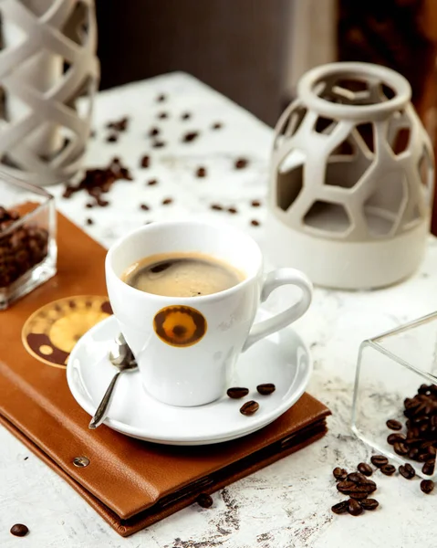 Чашка Кофе Кофейных Зерен — стоковое фото
