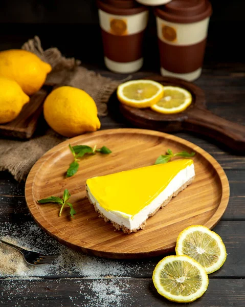 Tarta Limón Sobre Mesa — Foto de Stock