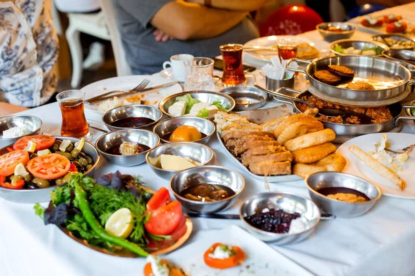 Ontbijt Tafel Gezet — Stockfoto