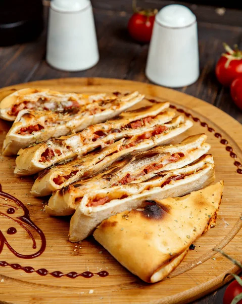 Quesadillas Con Salchicha Pan Frito — Foto de Stock