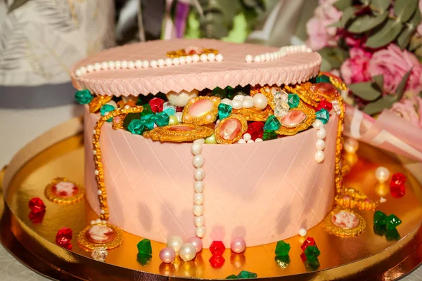 Grande Torta Deliziosa Dolce Vacanze — Foto Stock