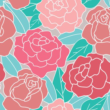 Çiçek Doğa Koleksiyonu Çizimi Kusursuz Desenli Arkaplan 05