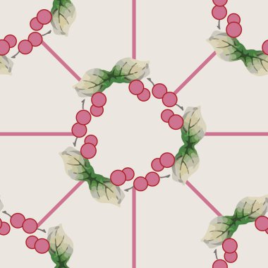 Kirazlar Galore Koleksiyon Çizimi Kusursuz Desen Arkaplan 02