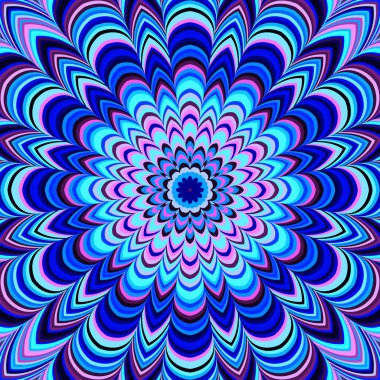 Neon mavi geometrik mandala, raster
