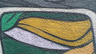 Soyut yaratıcı, çok renkli duvar yazıları.