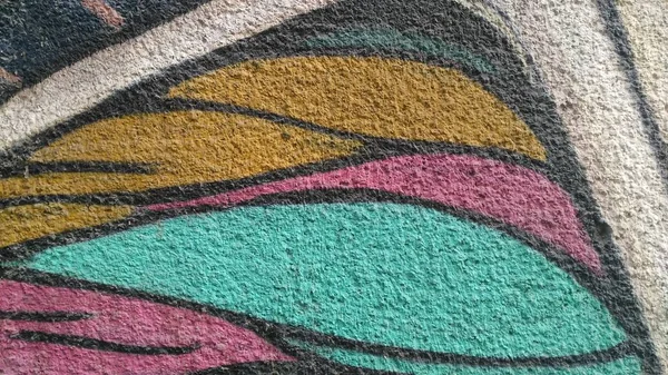 Graffitis créatifs multicolores abstraits sur le mur — Photo