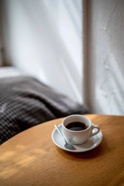 Tasse Café Filtre Noir Sur Table Dans Café Café Café — Photo