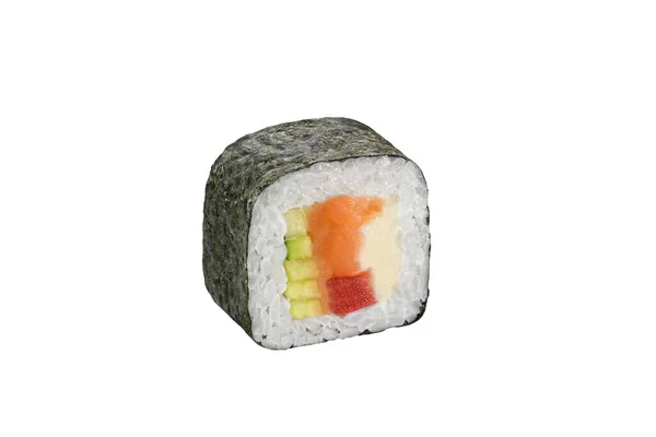 Rollo Sushi Aislado Sobre Fondo Blanco Cocina Tradicional Japonesa Una — Foto de Stock