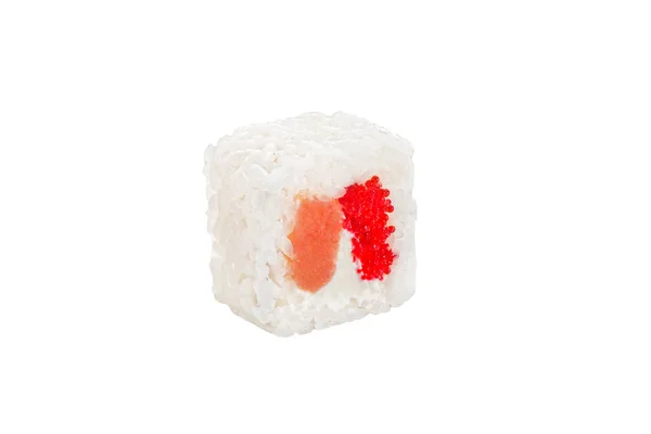 Sushi Roll Isolado Fundo Branco Cozinha Tradicional Japonesa Uma Peça — Fotografia de Stock