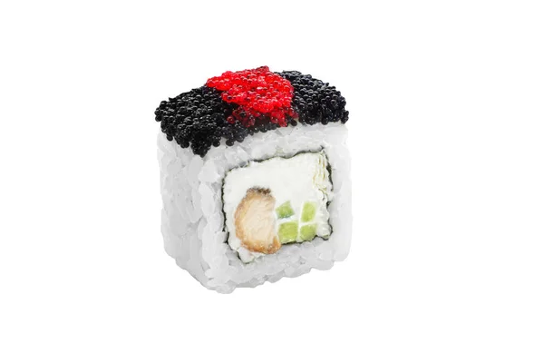 Sushi Roll Izolowane Białym Tle Japońska Tradycyjna Kuchnia Jeden Kawałek — Zdjęcie stockowe