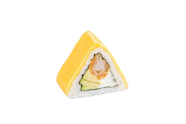 Sushi Rolle Isoliert Auf Weißem Hintergrund Japanische Traditionelle Küche Ein — Stockfoto