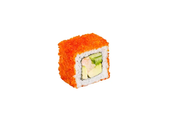 Sushi Roll Isolado Fundo Branco Cozinha Tradicional Japonesa Uma Peça — Fotografia de Stock