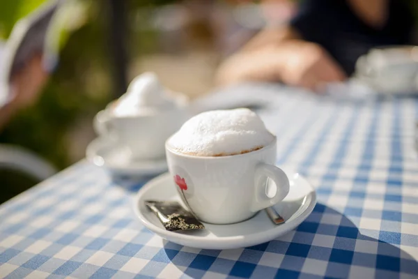 Café Kaffee Espresso Sommerterrasse Restaurant Auf Dobrota Straßen Montenegro Reise — Stockfoto