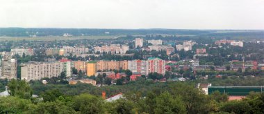 Kursk, şehir manzarası, ev çatıları, yaz mevsimi, hava manzarası, modern şehir manzarası, şehir manzarası, üst manzara.
