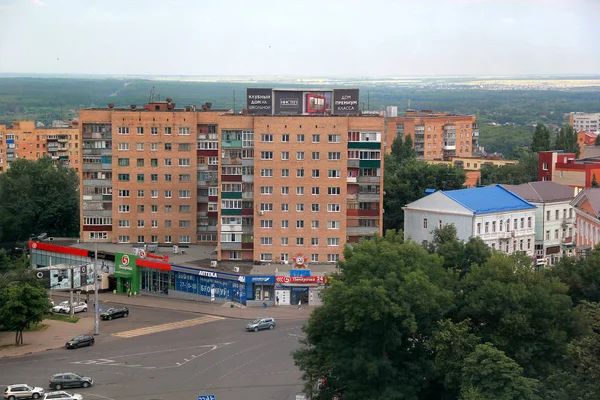 Kursk Stadtpanorama Hausdächer Sommer Luftbild Moderne Stadt Stadtblick Draufsicht — Stockfoto
