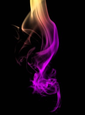 Beyaz bir arka plan üzerinde renkli duman.