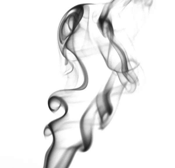 Κόκκινος Καπνός Λευκό Φόντο Καμπύλη Σχήμα — Φωτογραφία Αρχείου