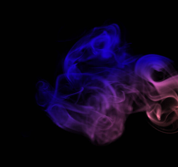 Colored smoke on white background.