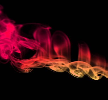 Beyaz üzerine mavi duman.