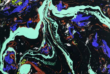 Mermer soyut akrilik zemin. Mermer çizim dokusu. Dalgalanma şablonu. Altın tozu.