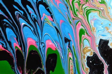 suminagashi mermer desen deniz mavi