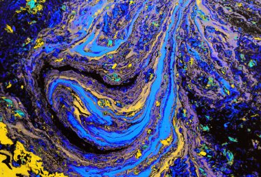 Mermer mavi, yeşil ve altın arka plan. Sıvı mermer desen.