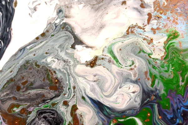 色彩斑斓的液体质感手绘大理石背景 墨水大理石抽象图案 — 图库照片