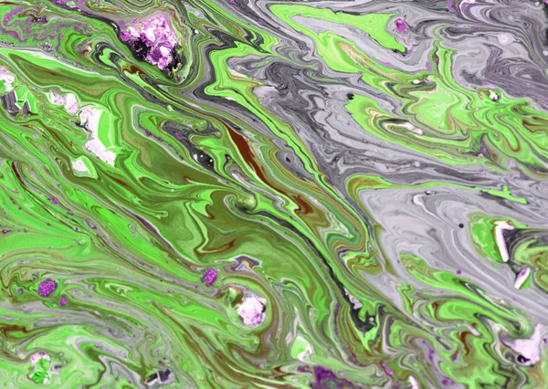 色彩斑斓的液体质感手绘大理石背景 墨水大理石抽象图案 — 图库照片