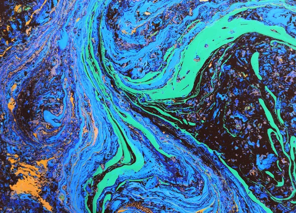 Abstrakt Färgad Bakgrund Fläckar Färg Vattnet Ebru Konst Marmorerat Papper — Stockfoto